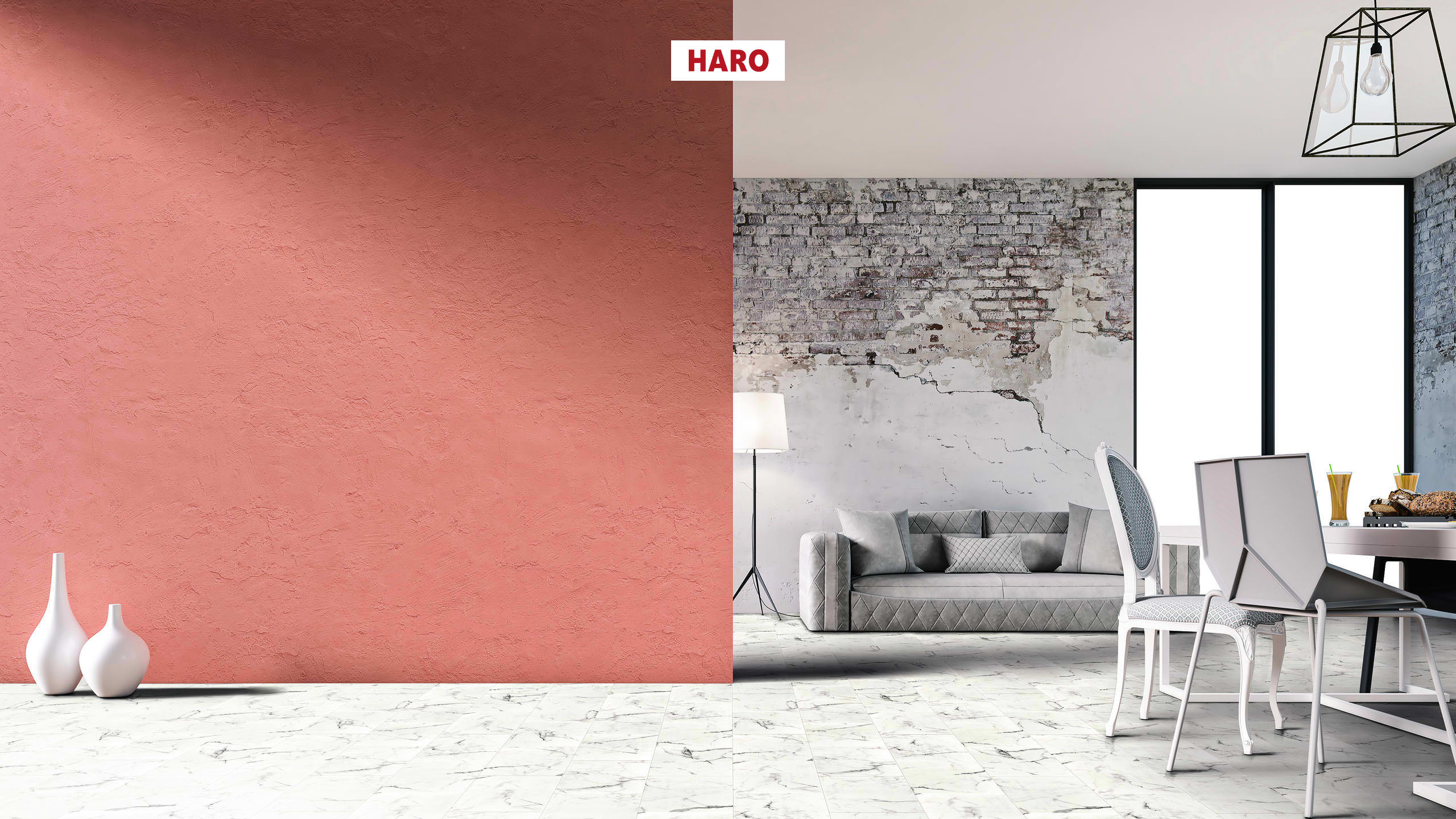 Haro DISANO Projekt Design Piazza Marmor weiß Steinstruktur